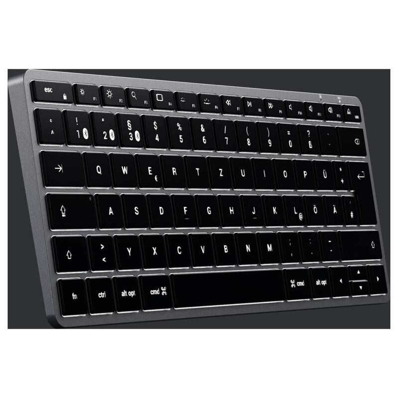 Satechi Slim X1 Mini Bluetooth Tastatur Keyboard Multimediatasten Anthrazit Akku - 0879961009694