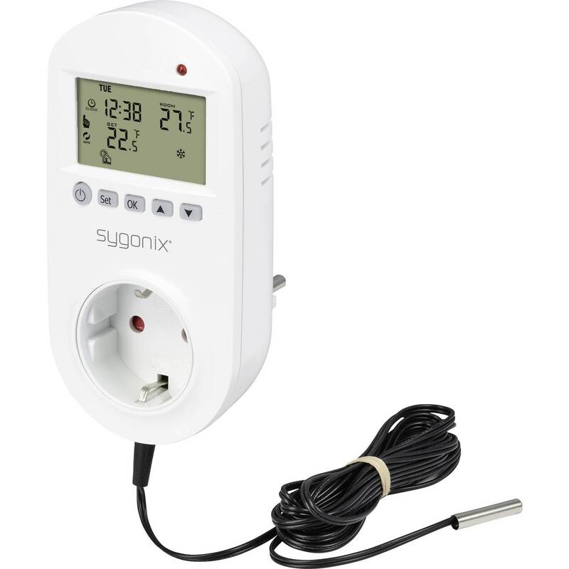 Sygonix Universalthermostat Zwischenstecker Wochenprogramm 1-70°C Tuya weiß 193g - 4064161478838