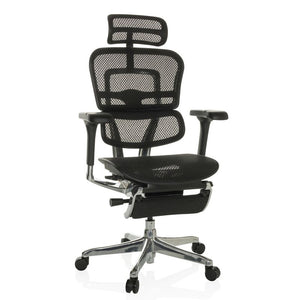 B-Ware hjh OFFICE Bürostuhl Chefsessel ERGOHUMAN PLUS LEGPRO I schwarz mit Beinablage