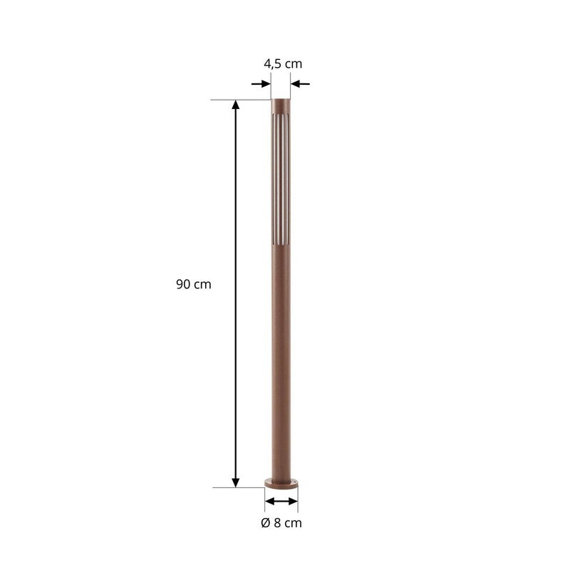 Lindby Wegeleuchte Gartenleuchte Fjorya LED Pollerleuchte braun IP65 90cm - 4255830909535