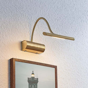 B-Ware Lindby LED-Bilderleuchte Rakel dimmbar Wandleuchte messing matt Flexarm 18,5cm