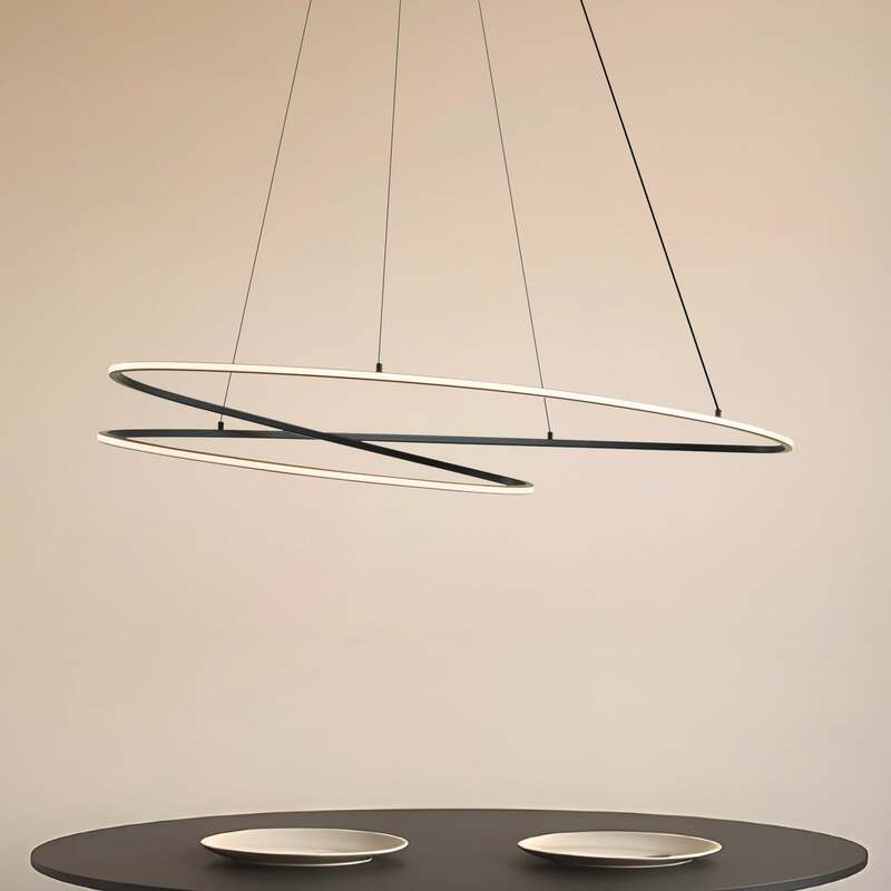 Lucande LED Hängeleuchte Pendelleuchte Beleuchtung schwarz dimmbar 100cm - 4255830903779