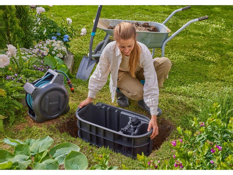 Gardena Schlauchbox RollUp M Garten Schlauchaufbewahrung Komplettset diskret - 4066407027640