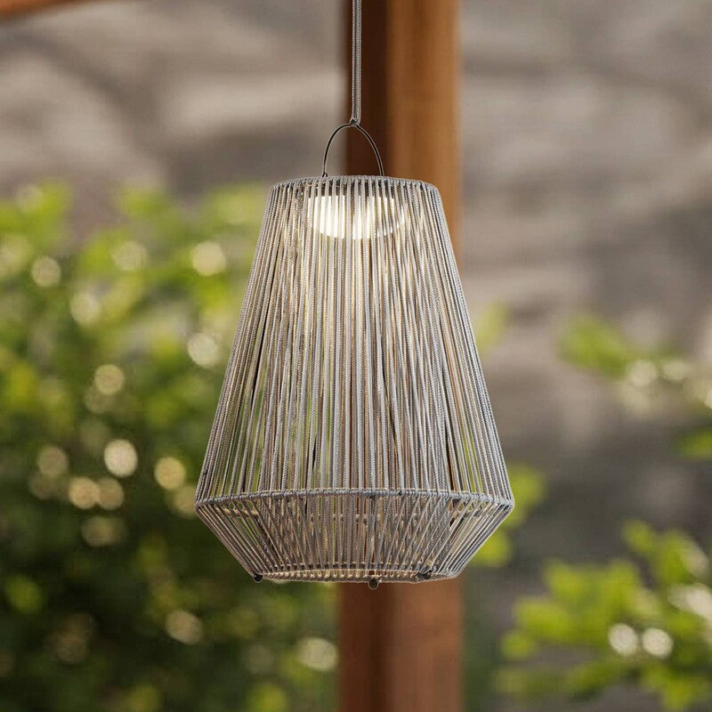 Lindby LED Solar Hanging Lamp Austas, Grey, Ø 32 Cm, USB, IP54 - 4255830909436