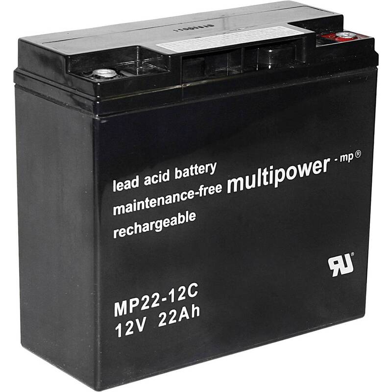 Multipower Bleiakku PB-12-22-M5 12V 22Ah AGM Akku Zyklenfest Blei-Vlies M6 - 4042883154131