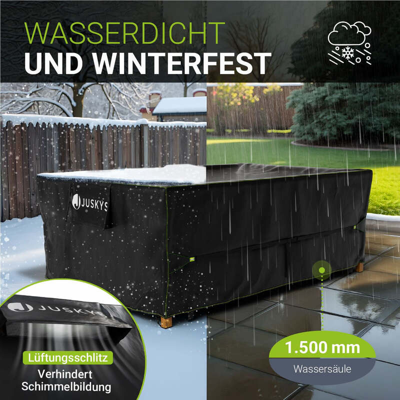 Abdeckplane Gartenmöbel Schutzhülle wasserdicht 220x140x75cm cmatmungsaktiv - 4262437184333