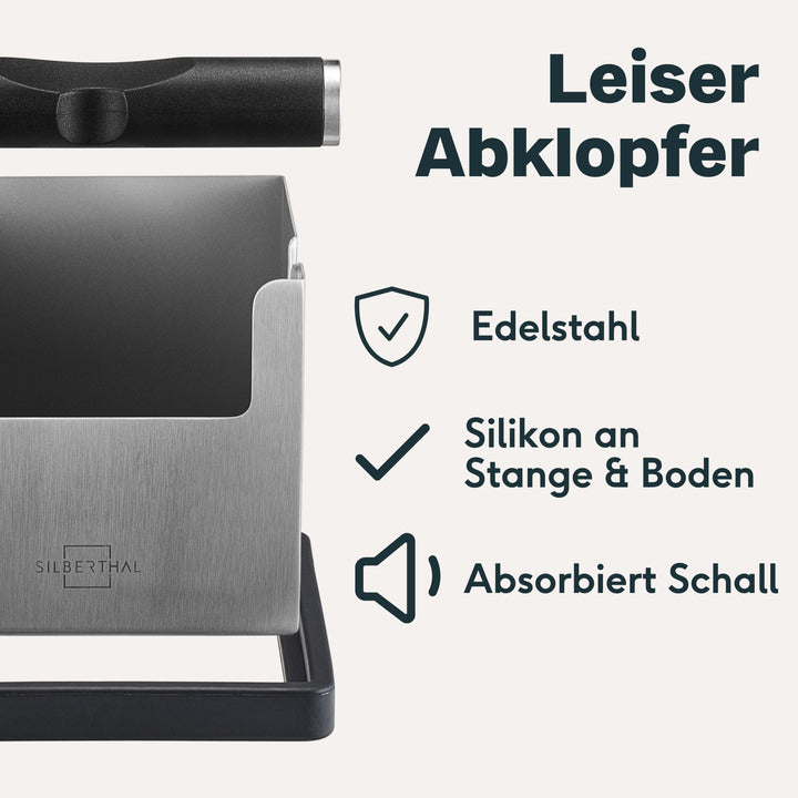 SILBERTHAL Abklopfbehälter Knockbox Abklopfer Kaffeesatz Tamper Edelstahl537 - 4260470464856