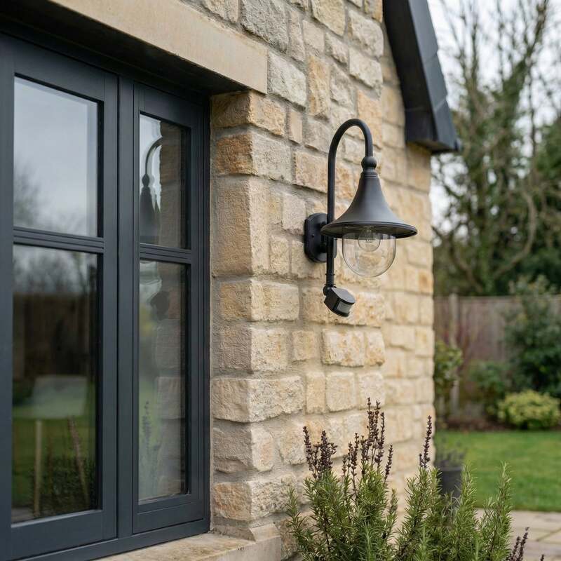 Lindby Außenwandleuchte Gartenleuchte Daphne LED Wandleuchte mit Sensor Lampe - 6291106556896