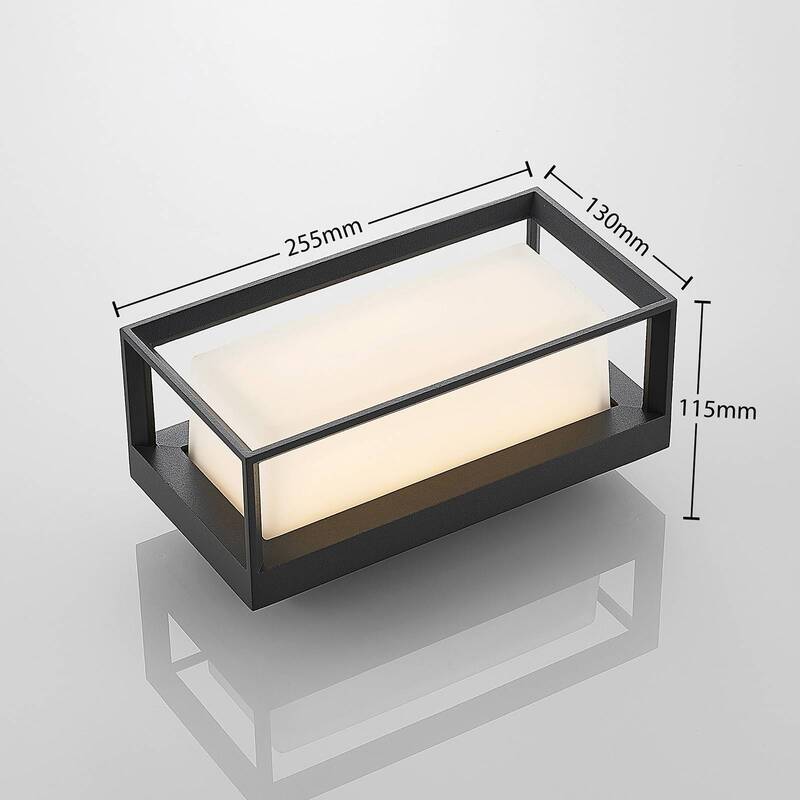 Lucande Wandleuchte Außenleuchte LED Lampe Wandlampe dunkelgrau Glas IP65 - 4251096569384