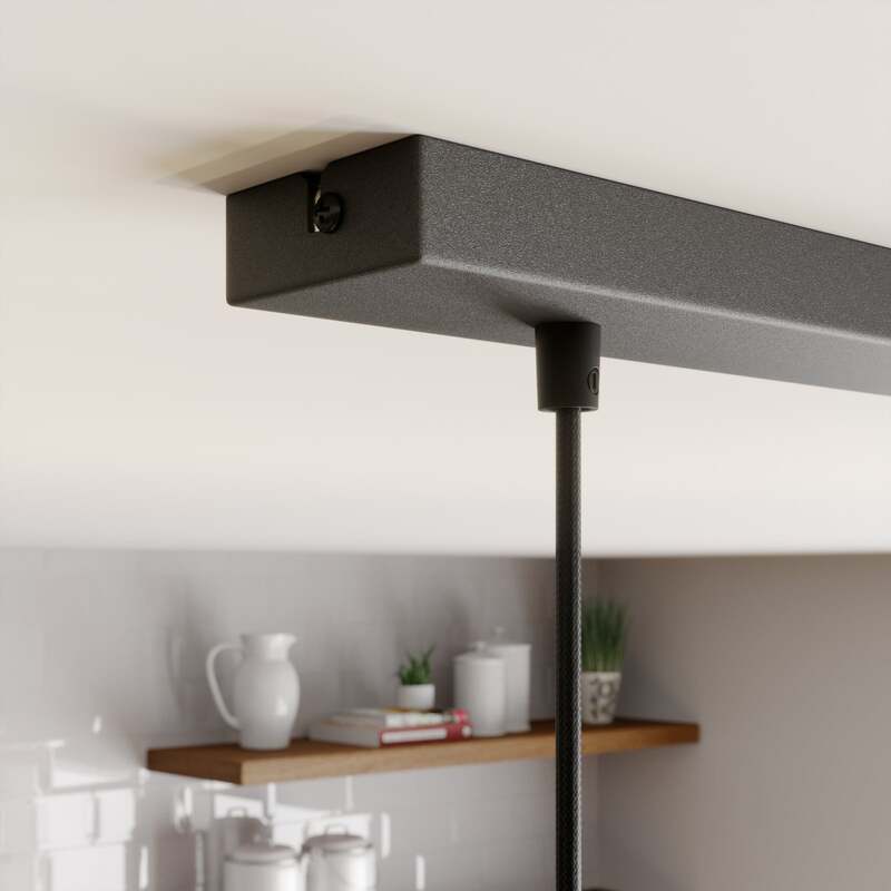 Hängeleuchte Rif Pendelleuchte dimmbar 3-flammig E27 schwarz 67x15 cm Made in EU - 5902335264001
