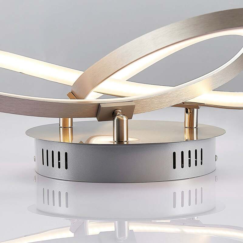 Lindby Deckenlampe Saliha LED Lampe dimmbar nickel matt 52,5cm warmweiß 3000K - 4251096537055