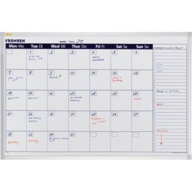 Franken Monatsplaner X-tra! Line Magnet 98x96cm Weiß beschreibbar Wandtafel - 4016946061223