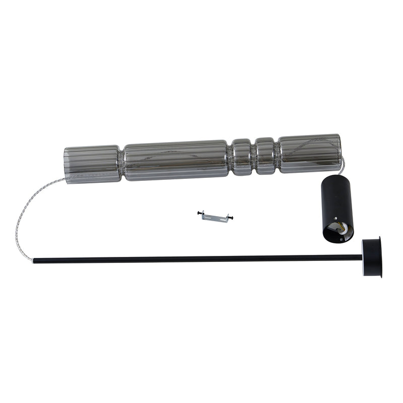 Lucande Pendelleuchte Hängeleuchte LED Glas schwarz rauchgrau Christelle - 4251911786460