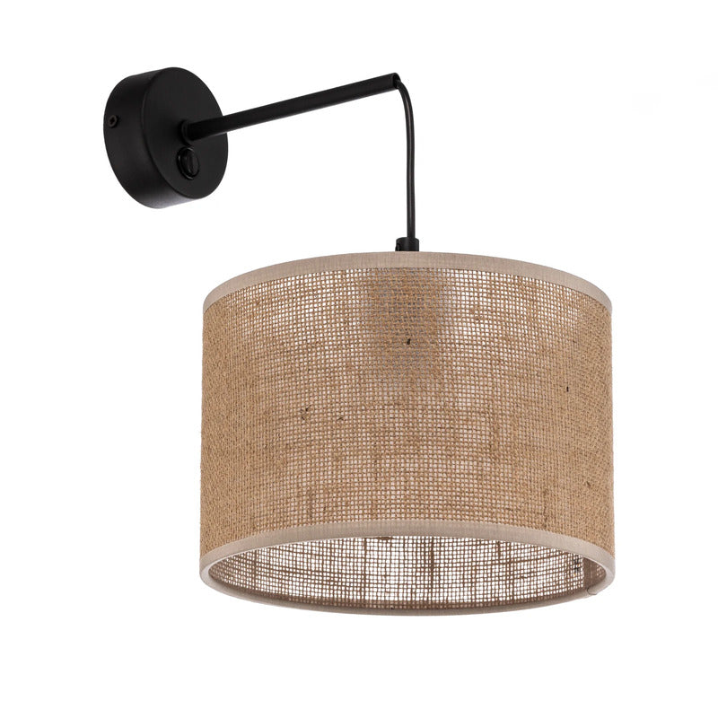 TK Lighting Wandleuchte Juta LED Wandlampe dimmbar beige schwarz 22x30cm - 5901780568580