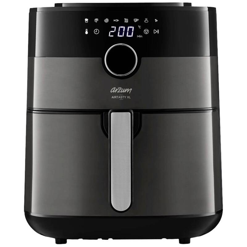Arzum Heißluftfritteuse Airfryer Silber Schwarz Timer Überhitzungsschutz 6 L - 8693184915950