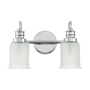 B-Ware Quoizel Wandleuchte Wandlampe Swell Spiegel chrom poliert Glas weiß G9 LED IP44