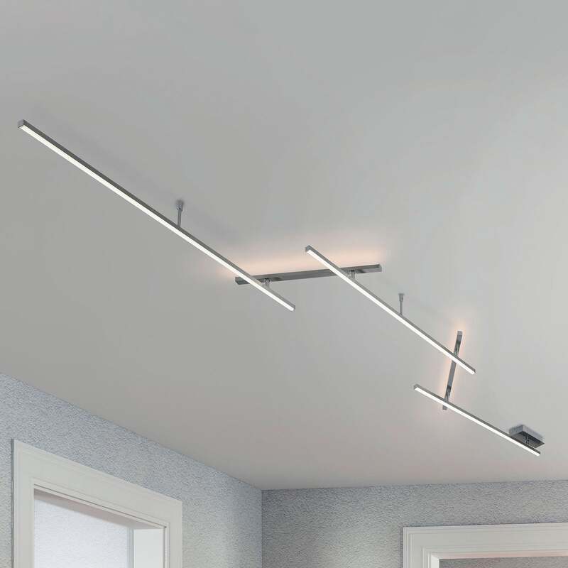 TRIO LIGHTING Deckenlampe Indira LED dimmbar schwenkbar nickel matt 245x50cm - 4017807385786