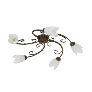 B-Ware Deckenleuchte Lampe Odino Metall Glas bronze weiß satiniert E14 LED dimmbar
