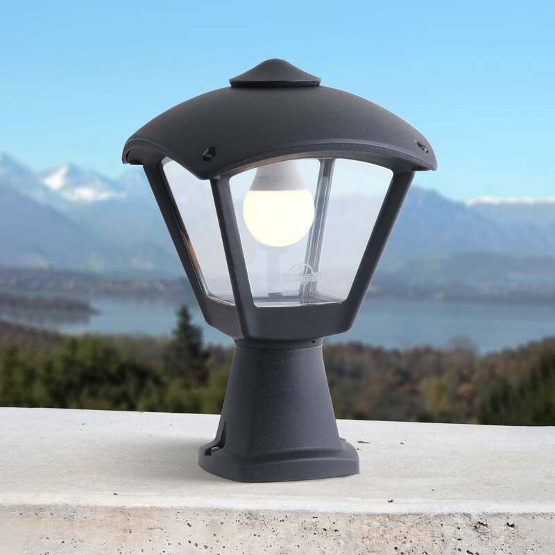 Mididisma Sockelleuchte Gartenlampe Dario Schwarz Klar Außenlampe 2 STÜCK - 8031874270116