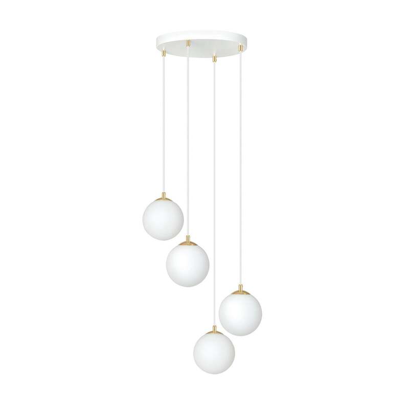 Hängeleuchte Royal 4-flg opalweiß/weiß Glas E14 dimmbar 100cm max Abhängung - 5901738926158