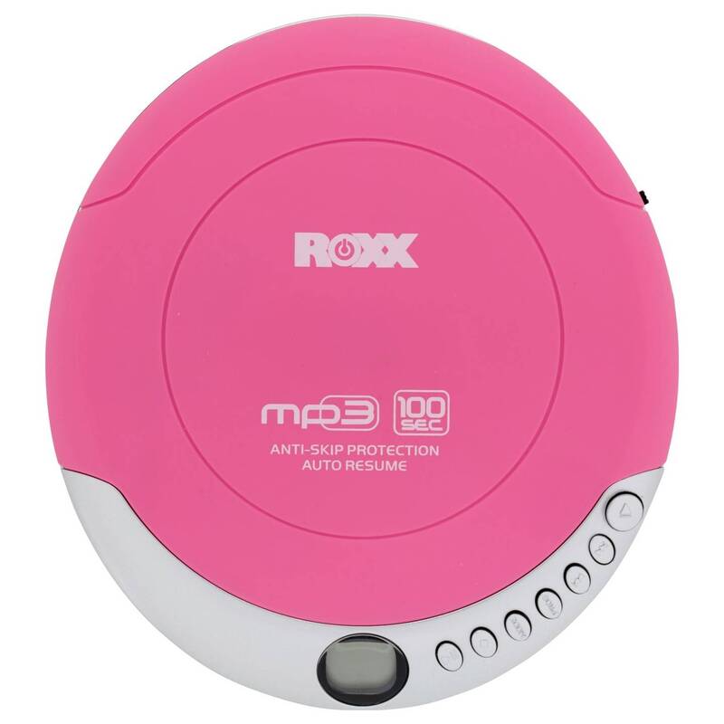 Roxx Tragbarer CD-Player pink MP3 CD-R CD-RW Anti-Schock-Technologie silber 180g - 4260473220411