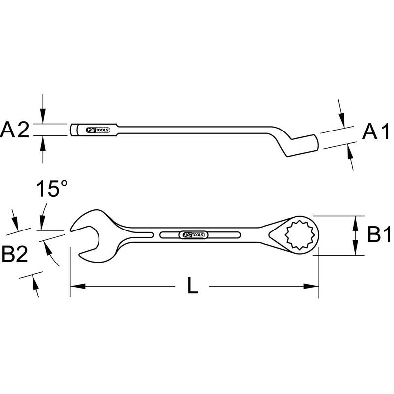 KS Tools Ring-Maulschlüssel 36mm Schlüsselweite Chrom-Vanadium Stahl 460mm - 4042146558645
