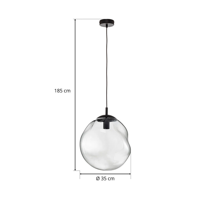 Glas Hängeleuchte Sol LED Pendelleuchte dimmbar schwarz rauchgrau Ø35cm 185cm - 0000009050039
