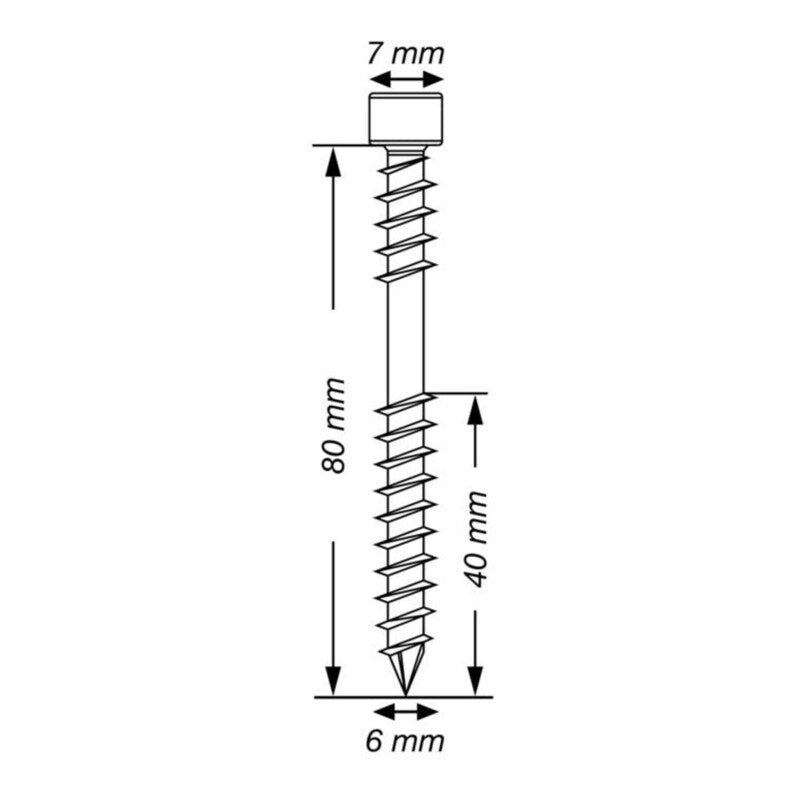 SPAX Terrassenschraube Edelstahl A4 6mm 80mm Teilgewinde 100 Stück CUT-Spitze - 4003530247040