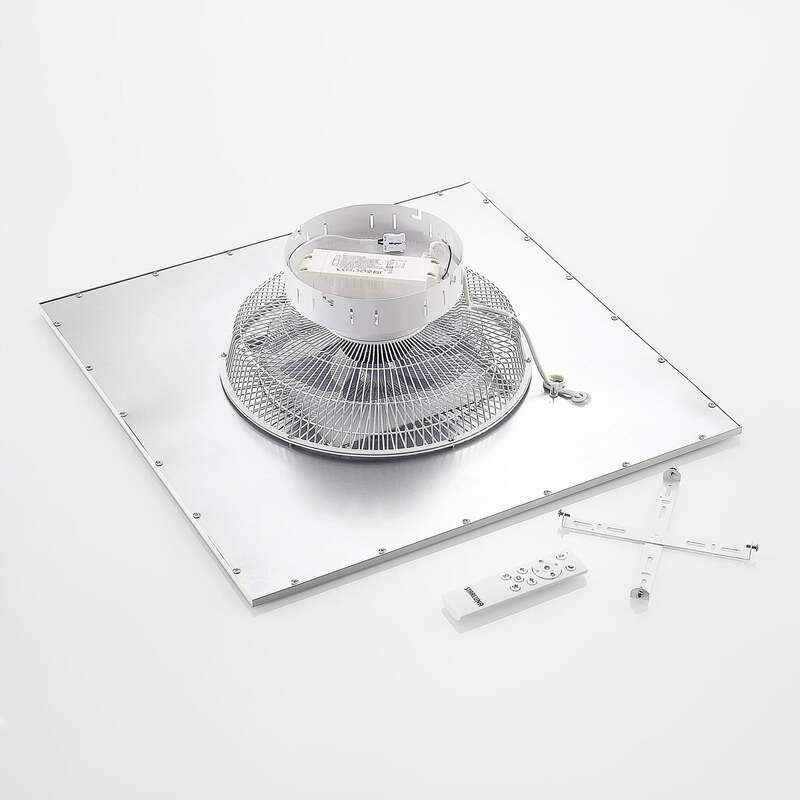 Lindby Deckenventilator Romea eckig LED Ventilator Lampe dimmbar silber 60cm - 4251911750287