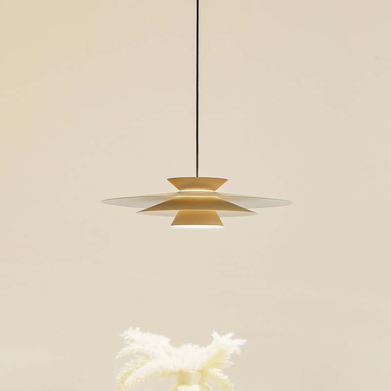 Lucande Pendelleuchte Hängeleuchte LED Livie Aluminium beige weiß matt 50 cm - 4251911794786