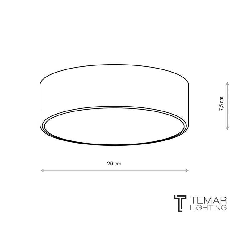 TEMAR LIGHTING Cleo 200 Ceiling Lamp, Grey, Sensor, IP20, Ø 20 Cm, E27 - 5907623600080