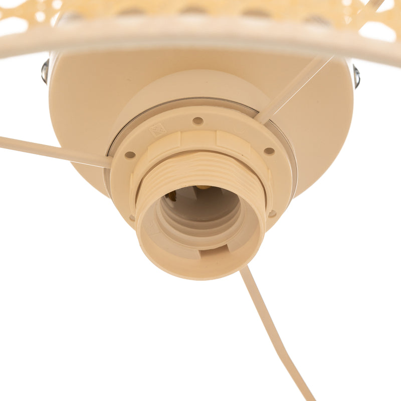 Deckenleuchte Boho creme Holz Ø45cm Rattan dimmbar Lampe Leuchte für Wohnräume - 5903689189729