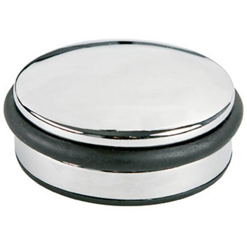 Alco Türstopper Metall Gummi chrom 2850 rutschfest 1000g flach 10x4cm 1 Stück - 4007735028503