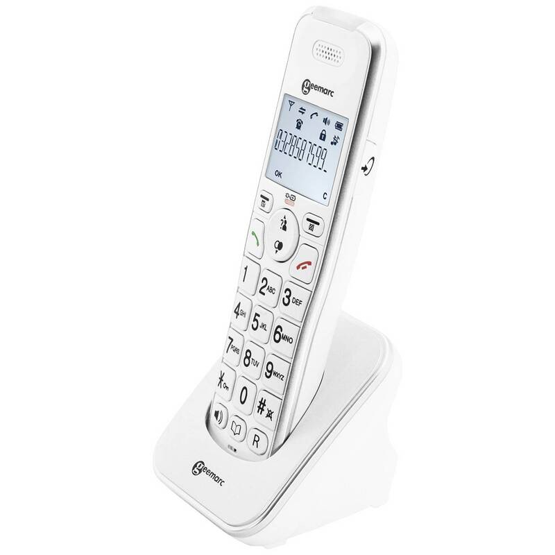 Geemarc AMPLIDECT 295 AD Schnurloses Seniorentelefon Beleuchtetes Display Weiß - 3521350008548
