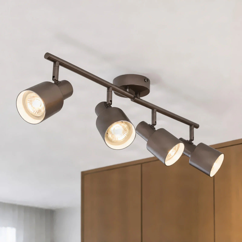 Lindby Deckenstrahler Ovelia LED Strahler dimmbar 4-flg braun 82x9cm IP20 - 4255830920387