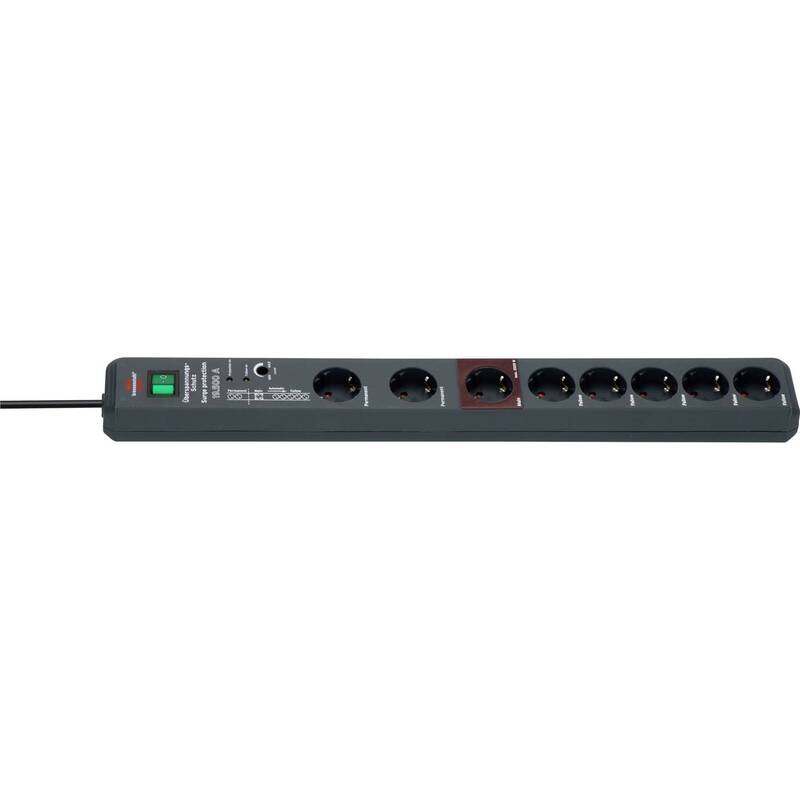 Brennenstuhl Secure-Tec 19.500A Master/Slave Steckdosenleiste 8-fach Anthrazit - 4007123611867