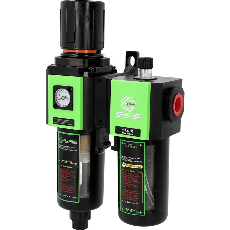 KS Tools COMPETITION Druckluft-Wartungseinheit Set Druckregler Druckluft Filter - 4069465008187
