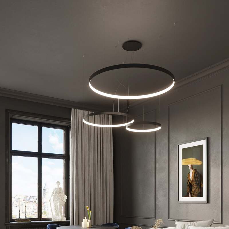 RIO 110 Pendelleuchte Hängeleuchte LED Deckenlampe schwarz Universalweiß Licht - 5903282711617
