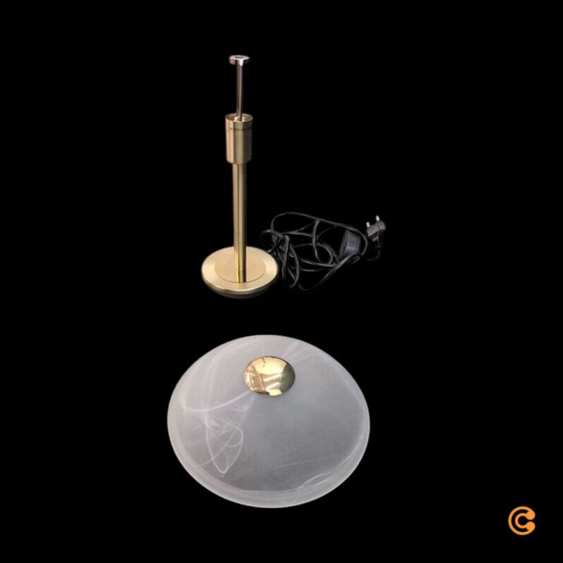 Paul Neuhaus Tischleuchte Enova LED Lampe dimmbar messing weiß 28cm Höhe 20cm Ø - 4012248376676