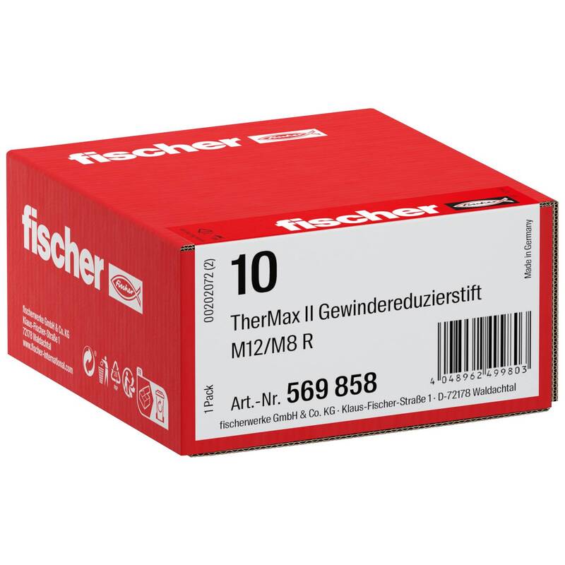 Fischer Gewindereduzierstift TherMax M12/M8 R 10 St. für vielseitige Anwendungen - 4048962499803