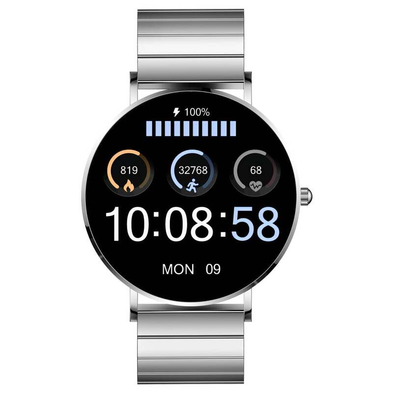 XCOAS SIONA Smartwatch Damen Unisex minimalistische Fitnessuhr Silber855 - 4260449576924