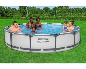 B-Ware Bestway Aufstellpool Framepool rund Ø366x76cm mit Filteranlage und Abdeckplane