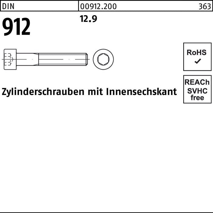 Reyher Zylinderschrauben Schrauben Innensechskant Zylinderkopf Stahl 15 SETS - 4043952161449