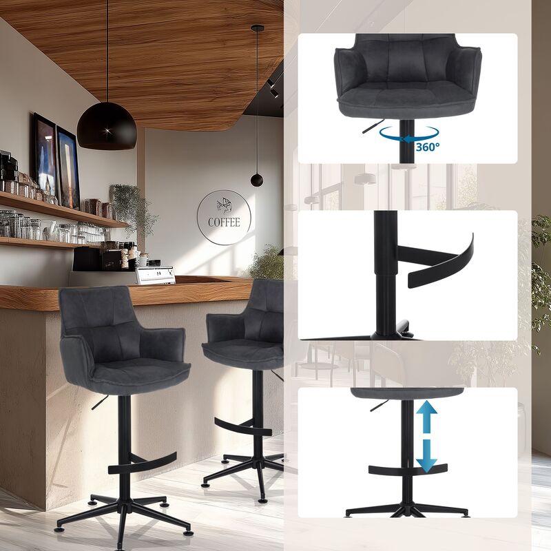 hjh LIVING Barhocker Drehstuhl Hocker SOLAO LIFE HIGH grau Sitz SIEHE TEXT - 4064323106623