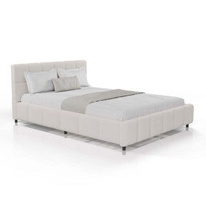 B-Ware Polsterbett Florenz 140x200 cm Bubble Design creme pflegeleicht 500 kg belastbar