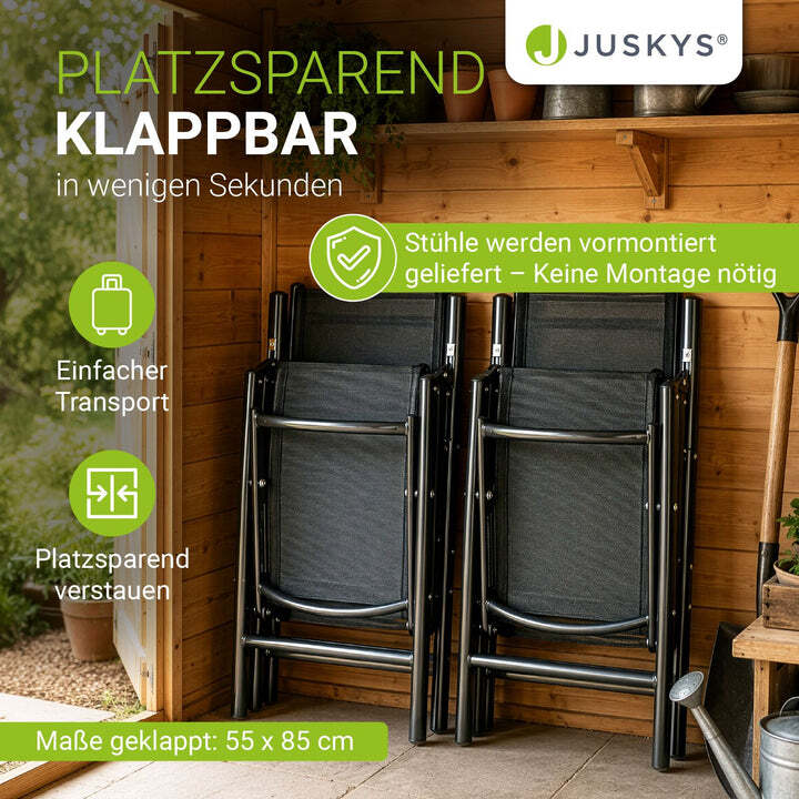 Gartengarnitur Milano 7-teilig Gartenmöbel Set Tisch Stühle dunkelgrau 150x90cm - 4260565523017