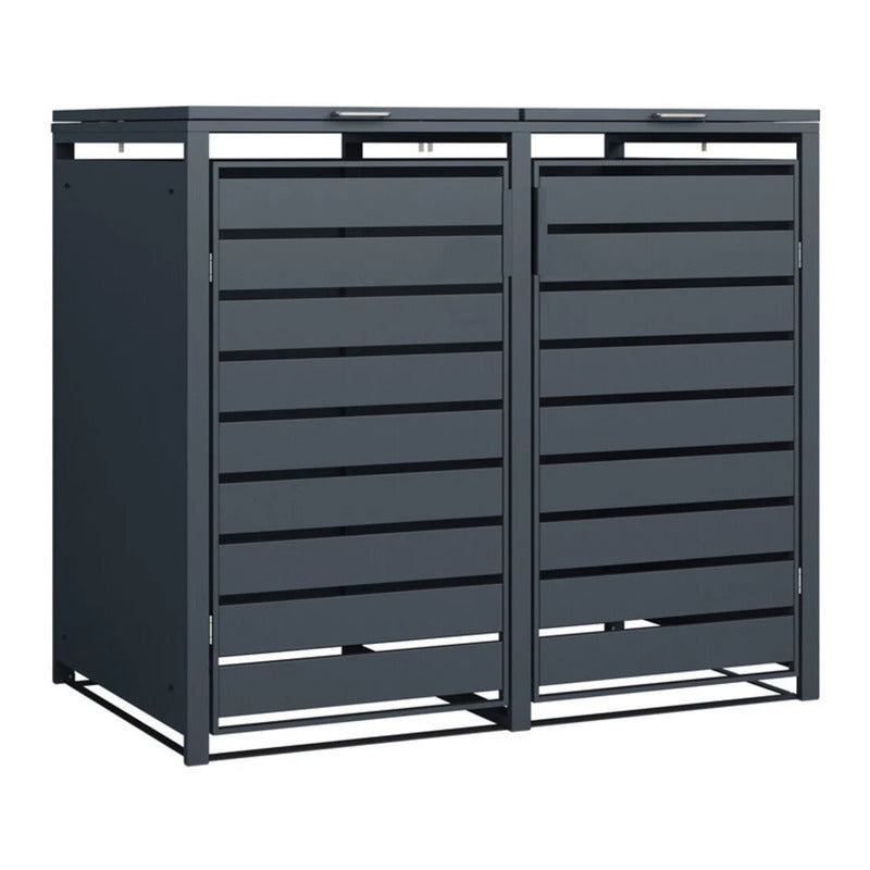 Westmann Mülltonnenbox Kubus 2x 240l Abdeckung Gartenbox Stahl anthrazit - 4260280775838