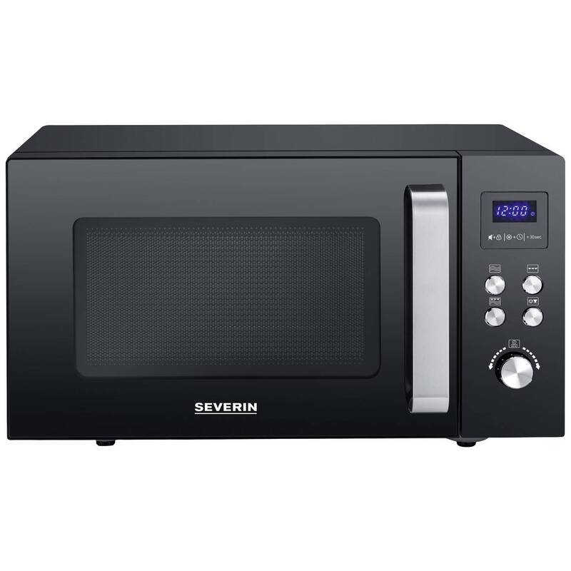 Severin MW Mikrowelle Schwarz Edelstahl 900 W Grillfunktion flacher Glasboden - 4008146037610