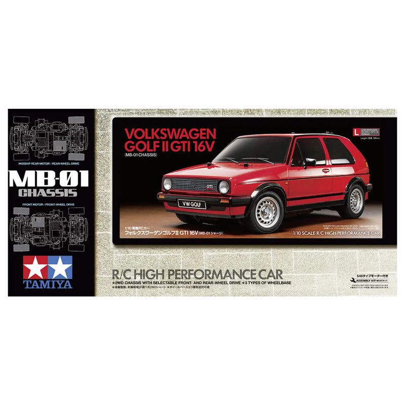 Tamiya RC Modellauto VW Golf II GTI 16V Bausatz Elektro Straßenmodell 1:10 - 4950344587483