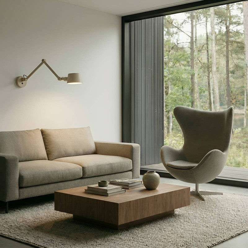 Lucande Silka Wall Light, 91 Cm, Beige, Adjustable, E27 - 4255830904868